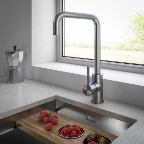 Alpsee Single Lever Kitchen Tap - Stainless Steel